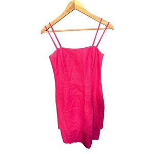 Kamisato Fuchsia Linen Strappy Dress Size 4‎ Made In USA